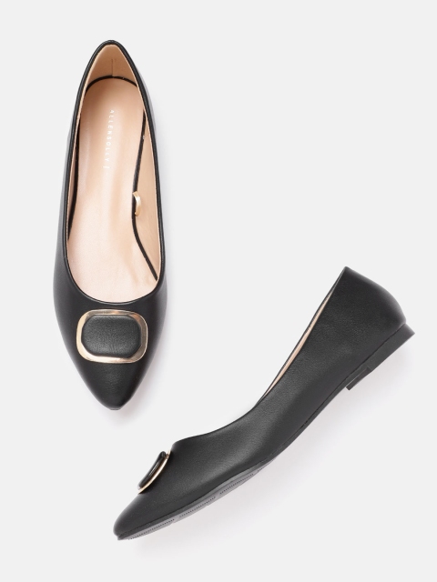 

Allen Solly Women Black Solid Ballerinas with Metallic Detail