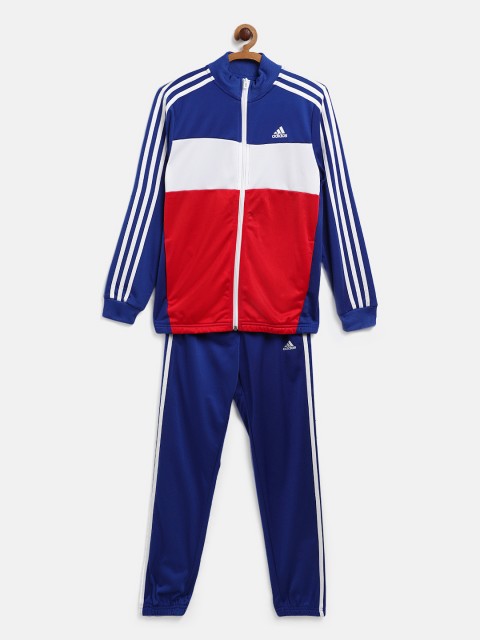 

ADIDAS Boys Blue & Red Colourblocked Essentials Training Track Suit