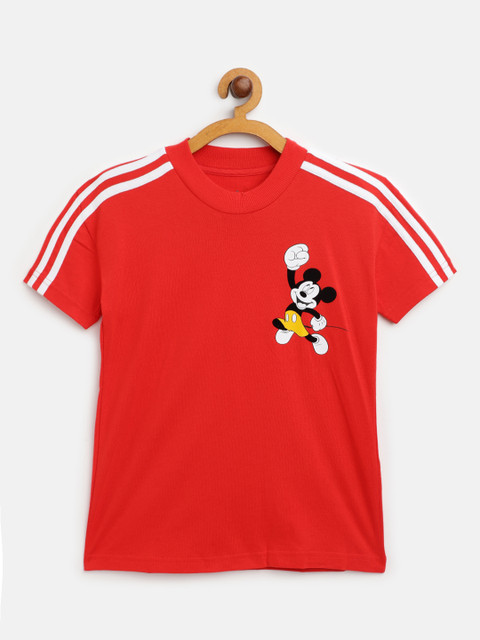

ADIDAS Kids Red Disney Mickey Mouse Print Cotton Training T-shirt