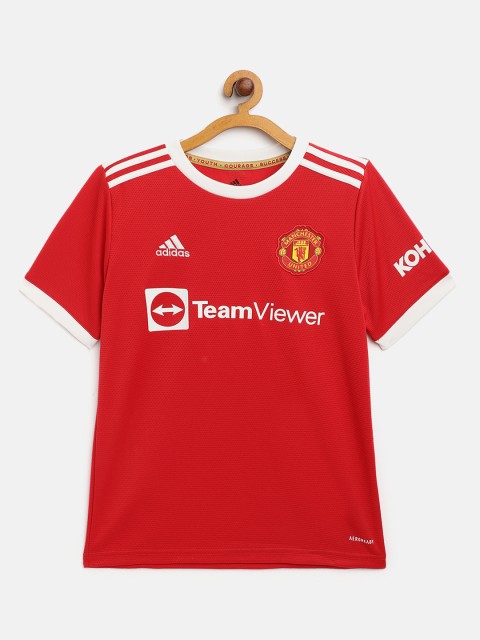 

ADIDAS Boys Red & White Manchester United FC H Printed Aeroready Football Jersey