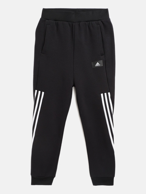 

ADIDAS Kids Black Future Icon 3 Stripes Tapered Leg Joggers Pants