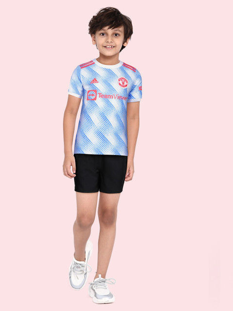 

ADIDAS Boys Blue & White Manchester United Printed Sustainable T-shirt