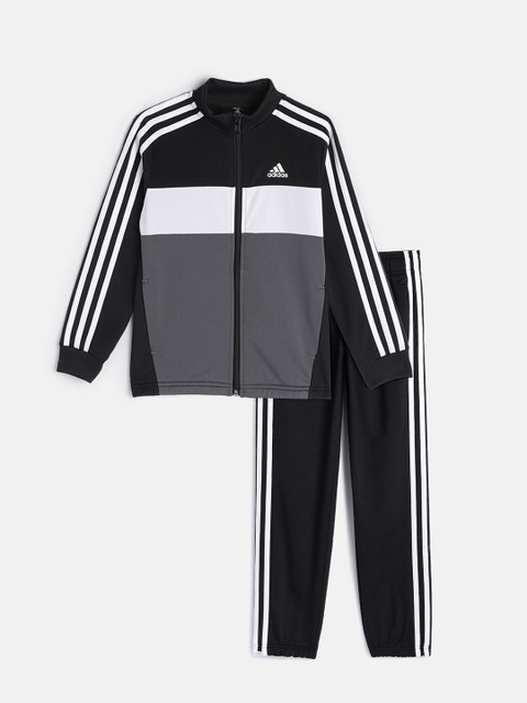 

ADIDAS Boys Black & Grey Colourblocked PRED ACC.C.J.II Essentials Training Track Suit