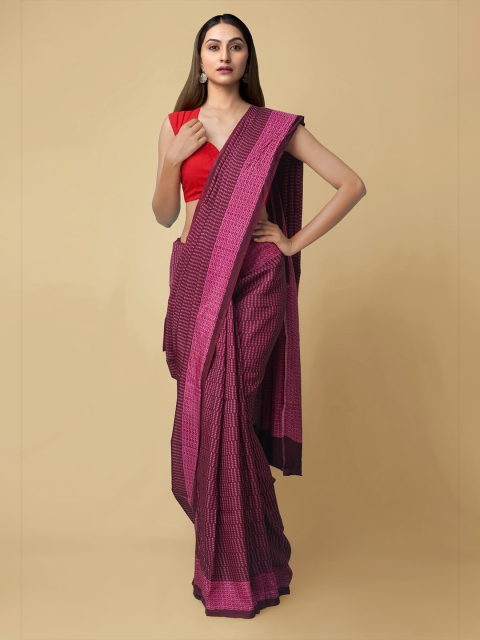 

Unnati Silks Women Maroon Silk Blend Saree