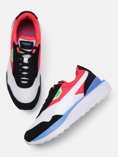 

Puma Women White & Black Colourblocked Cruise Rider Sneakers