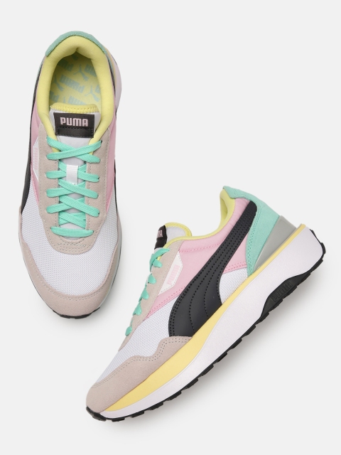 

Puma Women White Cruise Rider Colourblocked Sneakers