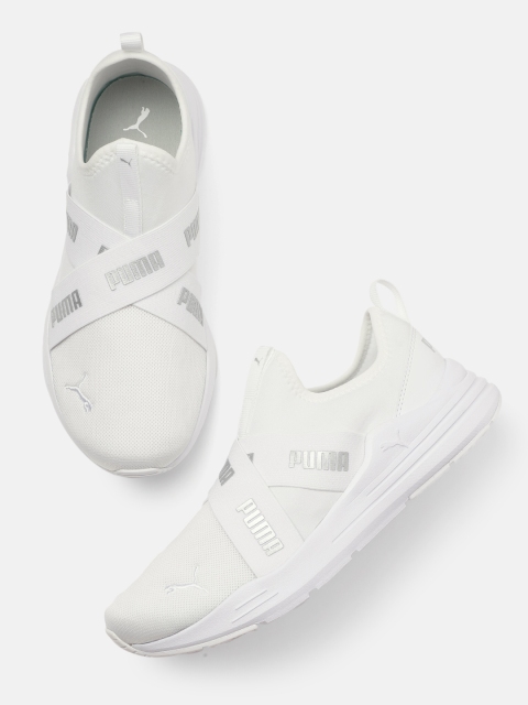 

Puma Women White Wired Run Slip-On Sneakers