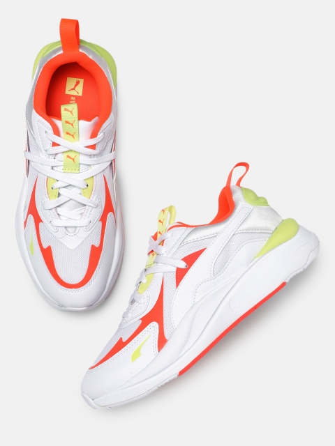 

Puma Women White & Orange Colourblocked RS-Curve Core Trainers