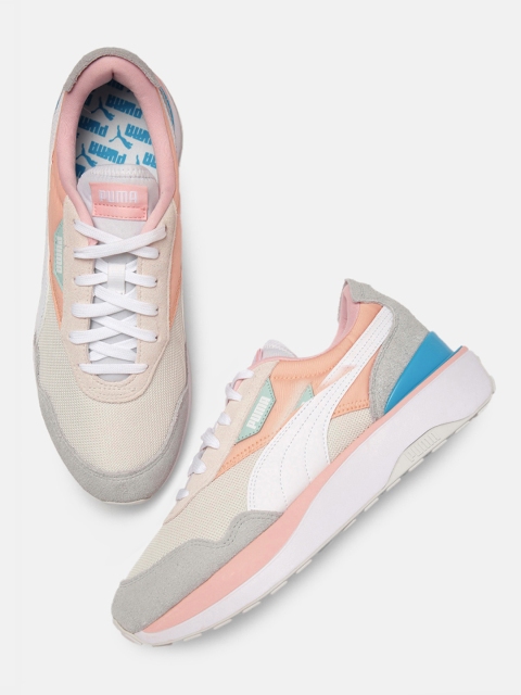 

Puma Women Peach & Grey Colourblocked Cruise Rider Sneakers