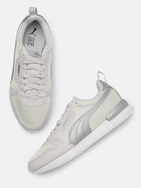 

Puma Women Cream-Coloured R78 Metallic Pop Trainers