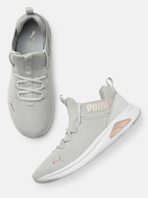 

Puma Women Grey Textile Enzo 2 Uncaged SoftFoam Running Shoes