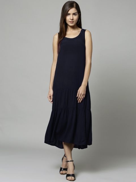 

Marks & Spencer Women Navy Lace Detail Midi Dress, Navy blue