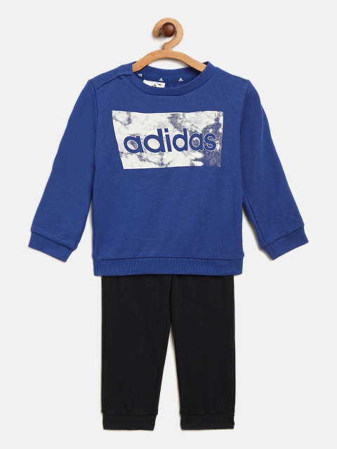 

ADIDAS Kids Blue & Black Brand Logo Print I LIN FT Sweatshirt with Joggers