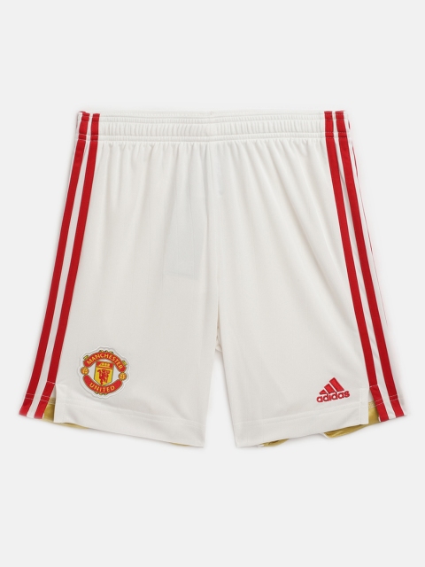 

ADIDAS Kids White & Red Manchester United 21/22 Home Football Shorts