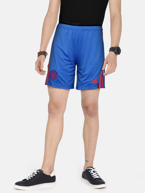 

ADIDAS Kids Blue & Coral Pink Manchester United 21/22 Away Football Sustainable Shorts