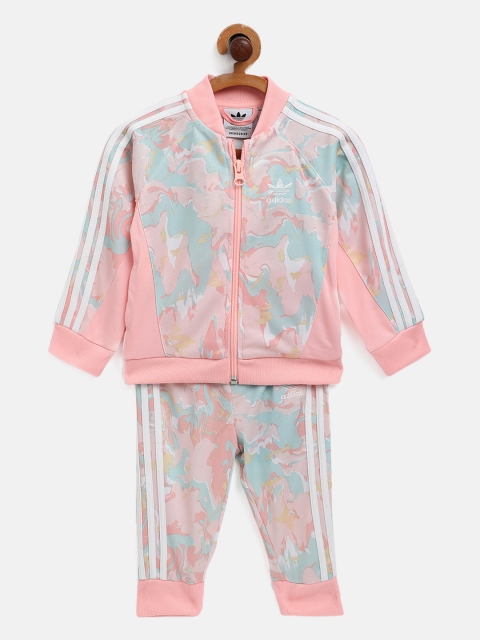 

ADIDAS Originals Girls Pink & Sea Green Abstract Print SST Tracksuit