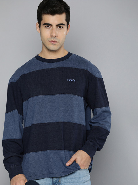 

Levis Men Blue Colourblocked Pure Cotton T-shirt