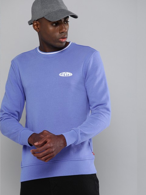 

Levis Men Blue Embossed Print Sweatshirt