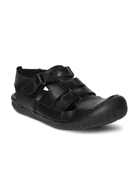 

Alberto Torresi Men Black Textured Leather Sandals