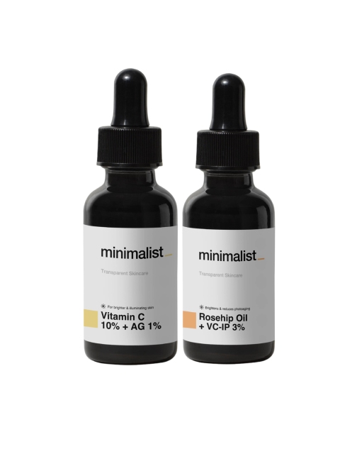 

Minimalist Vitamin C & Rosehip Glow Boosting Day & Night Serum Combo, Black
