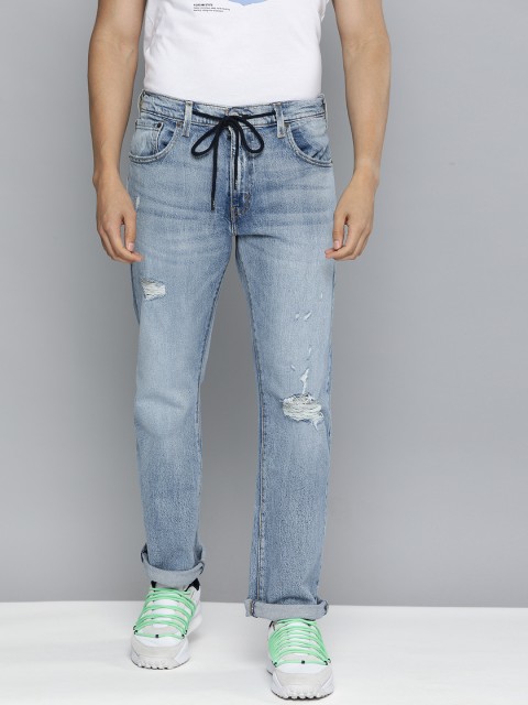 

Levis Men Blue 517 Bootcut Highly Distressed Heavy Fade Stretchable Jeans