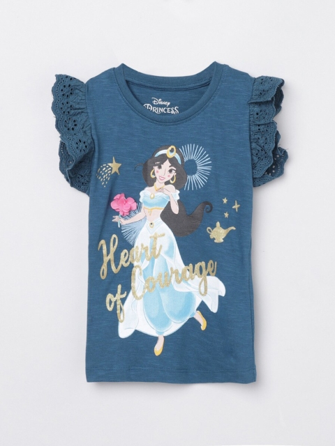 

max Girls Blue Graphic Printed Regular Top