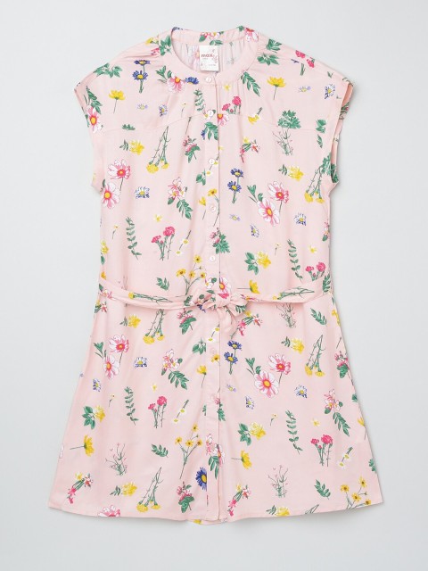 

max Girls Peach-Coloured Viscose Rayon Printed Tunic