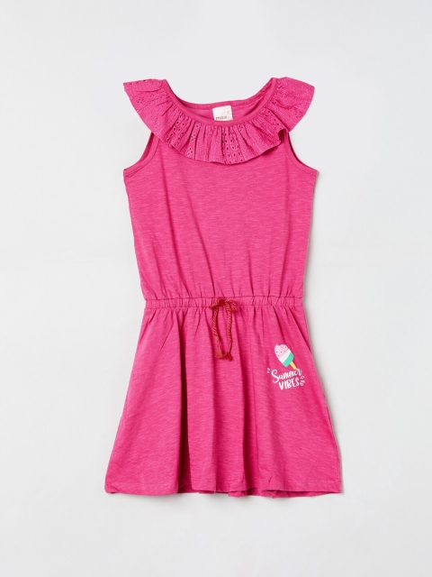 

max Girls Pink Layered Midi Dress