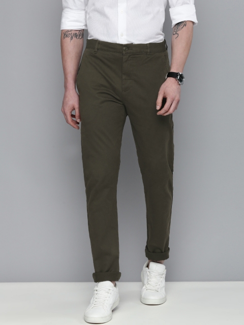 

Levis Men Olive Green Solid Slim Fit Chinos