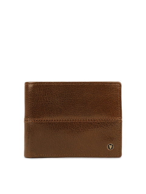 

Van Heusen Men Brown Textured Leather Two Fold Wallet