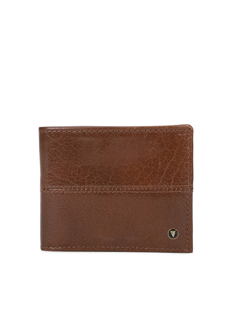 

Van Heusen Men Brown Textured Leather Two Fold Wallet