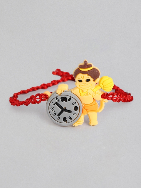 

I Jewels Red & Yellow Lord Hanuman Themed Rakhi