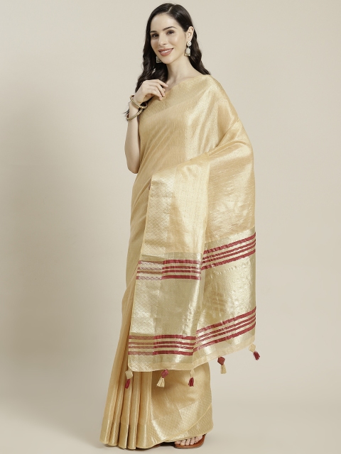 

Libas Beige Solid Saree