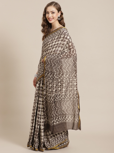 

Libas Brown & Beige Printed Pure Cotton Saree