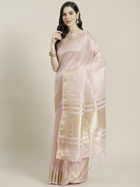 

Libas Pink Solid Saree