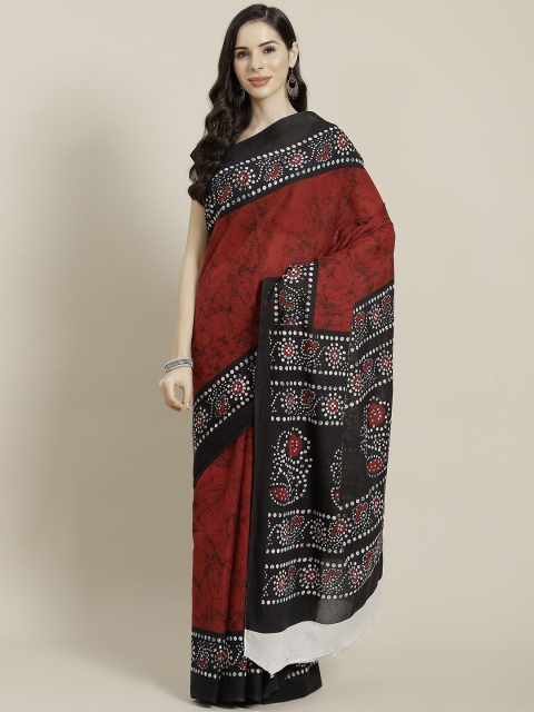 

Libas Red & Black Pure Cotton Saree