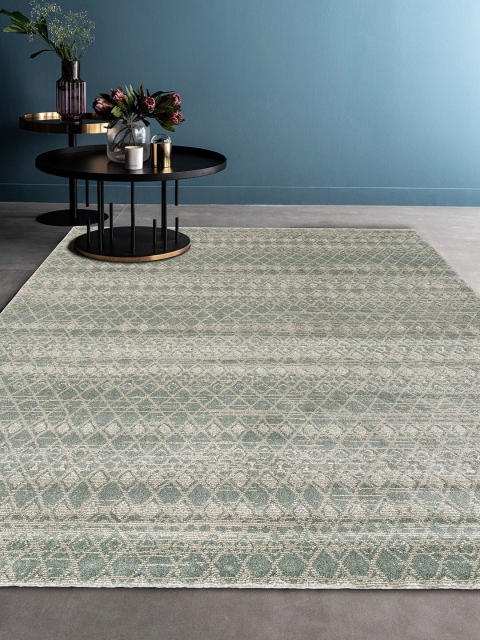 

DDecor Beige & Green Geometric Floor Rug