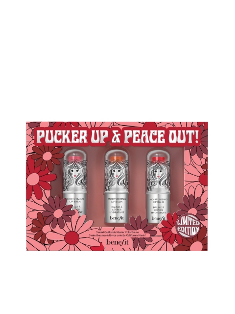 

Benefit Cosmetics Set of 3 Pucker Up & Peace Out Lip Balms, Pink
