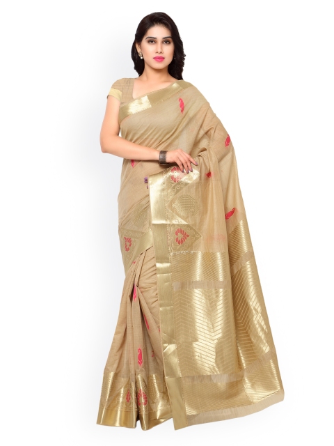 

Varkala Silk Sarees Cream-Coloured Kanjeevaram Silk & Cotton Traditional Saree