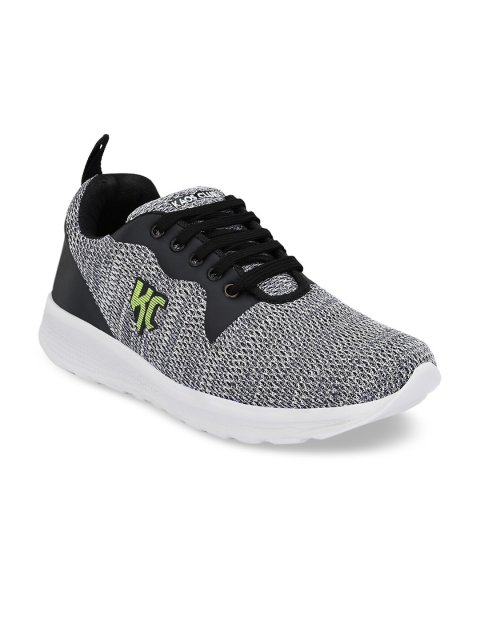 

Alberto Torresi Men Grey & Black Woven Design Sneakers