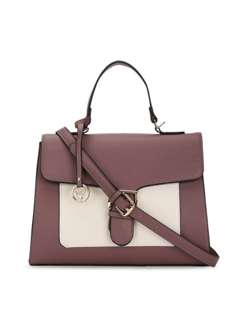 

Allen Solly Pink Colourblocked PU Structured Satchel