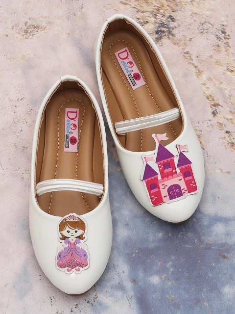 

DChica Girls White Embellished Ballerinas Flats