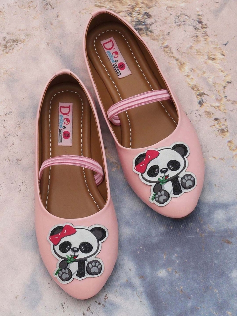 

DChica Girls Pink Printed Embellished Ballerinas Flats