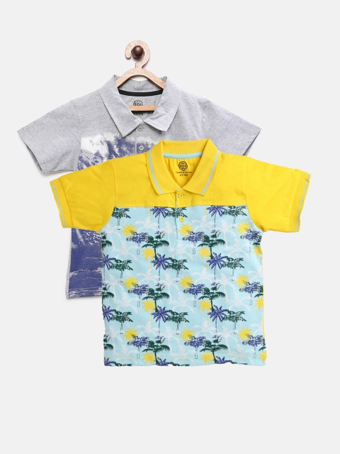 

TAMBOURINE Boys Pack of 2 Printed T-shirt, Grey