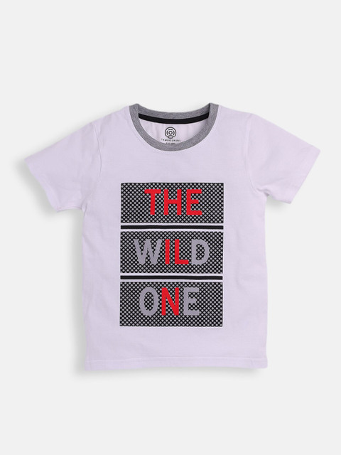 

TAMBOURINE Boys Off White & Grey Printed Cotton T-shirt with Shorts