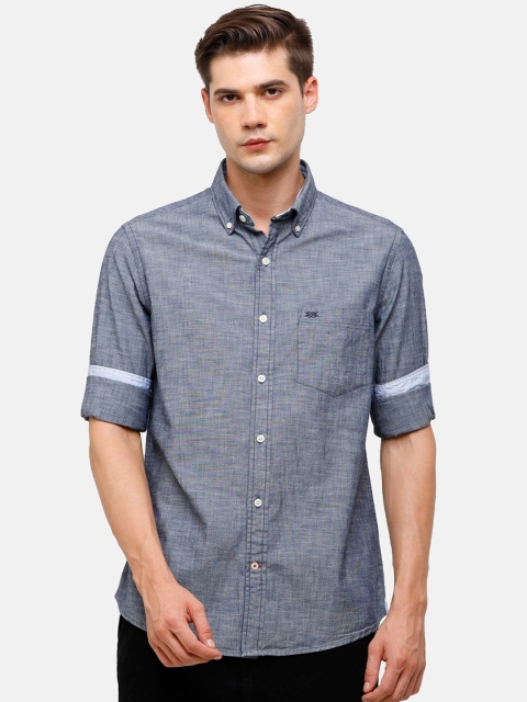 

Double Two Men Grey Slim Fit Casual Shirt