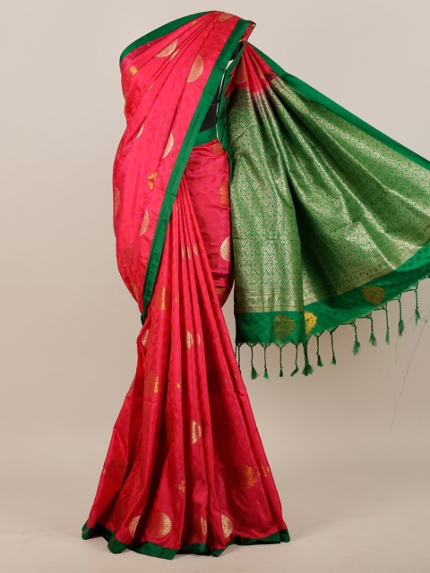 

Pothys Pink & Green Woven Design Art Silk Saree