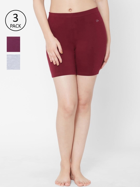 

Juliet Women Set of 3 Lounge Shorts, Maroon