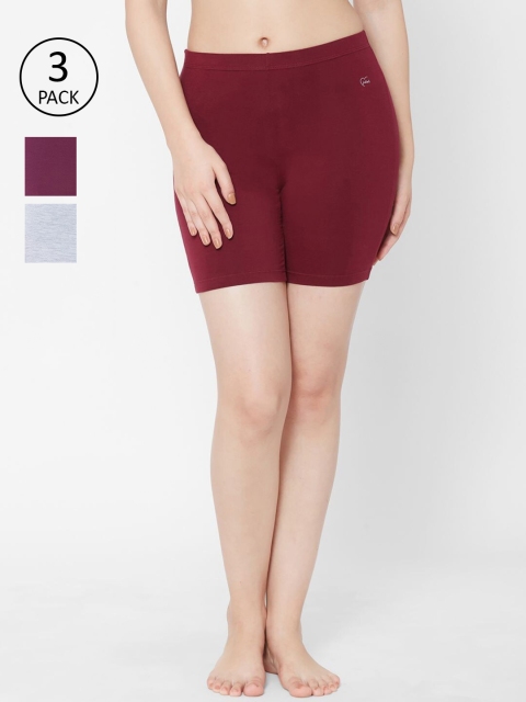

Juliet Women Set of 3 Lounge Shorts, Maroon