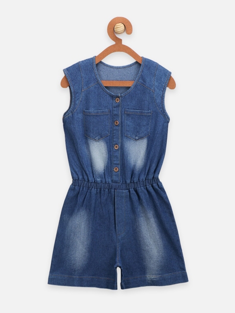 

LilPicks Girls Navy Blue Jumpsuit